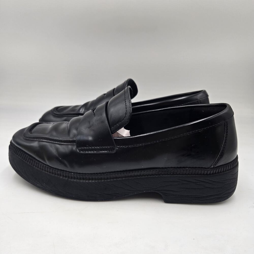 FitFlop F-Luma Chunky Women Size 11 Black Loafers Shoe Grunge Academia Comfort - Picture 3 of 7